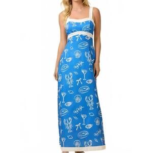 NEW MAINSTRIP vintage print all over summer maxi dress with contrast strap in bl